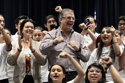 Marcelo Ebrard, durante un acto de campaña, el pasado 19 de junio, en Ciudad de México.
