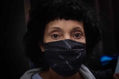 Liliana Fonsi, durante la protesta.
