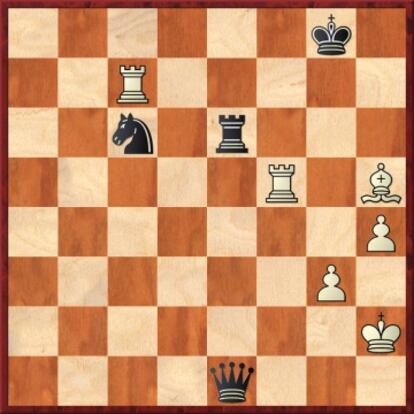Carlsen ganaba con Tc8+, en lugar de Af7+, que jugó.