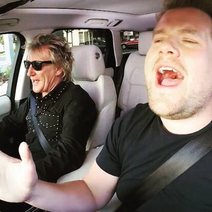 El 'Carpool karaoke' de Rod Stewart también tuvo un invitado sorpresa en uno de los momentos, el rapero y productor A$AP Rocky.