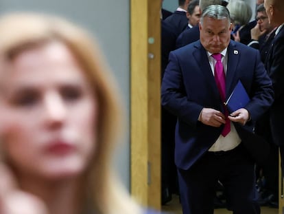 El primer ministro de Hungría, Viktor Orbán, el jueves en el Consejo Europeo.