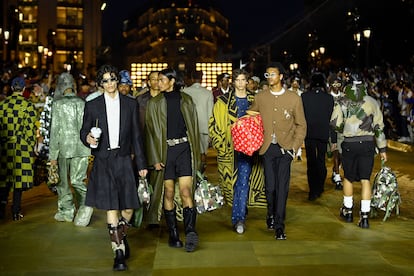 Desfile de la colección primevera - verano 2024 de Louis Vuitton, la primera colección para la firma de Pharrell Williams, este martes 20 de junio en París.