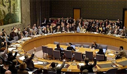 Imagen del Consejo de Seguridad de la ONU donde se han suavizado las sanciones contra Irak.