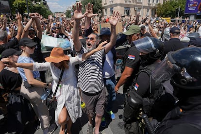 Protestas en Serbia