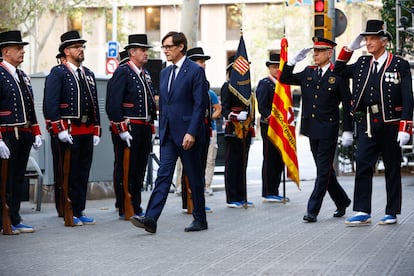 El presidente de la Generalitat, Salvador Illa, en la Diada Nacional de Cataluña.