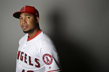 El besbolista venezolano Luis Valbuena, en una imagen de 2017, cuando jugaba con Los Angelinos de Los Angeles.