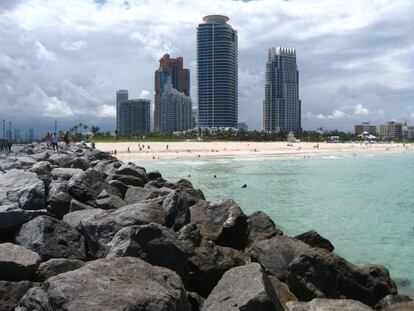 Vistas desde el parque South Pointe de Miami. 