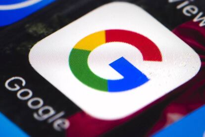 FILE - This Wednesday, April 26, 2017, file photo shows the Google mobile phone icon, in Philadelphia. Google has dominated the online ad market for almost the entirety of its existence, but its 2019 first quarter earnings report suggests that competitors may be nipping at its heels. (AP Photo/Matt Rourke, File)