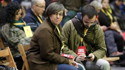 Mireia Boya, en una asamblea de la CUP en 2017.