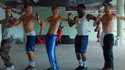 An image from the music video for 'Rush,' by Troye Sivan. It received criticism this past July, for showing a cast of dancers and extras with very thin bodies.