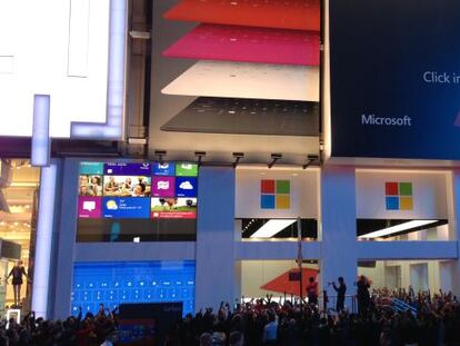 Apertura de la tienda de Microsoft en la calle 42.
