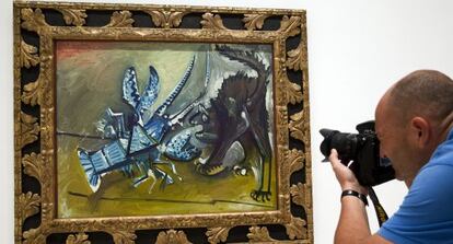 La obra 'Langosta y gato' en el Museo Picasso Málaga.