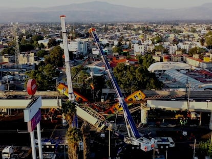 El tramo de la Línea 12 del metro de Ciudad de México colapsado el 3 de mayo.