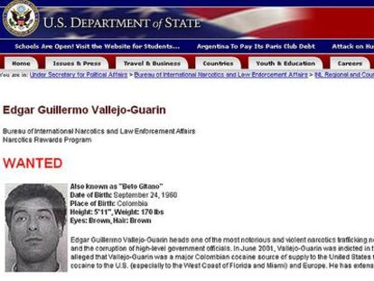 Ficha del Departamento de Estado de EE UU de Vallejo-Guarín.