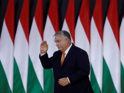 Viktor Orbán en un congreso de su partido, Fidesz, el pasado 18 de noviembre en Budapest.