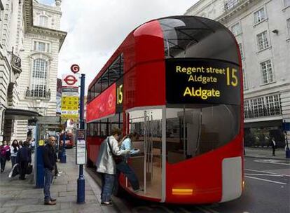 Imagen de un proyecto presentado por Aston Martin y el estudio de Norman Foster para diseñar los nuevos autobuses londinenses.