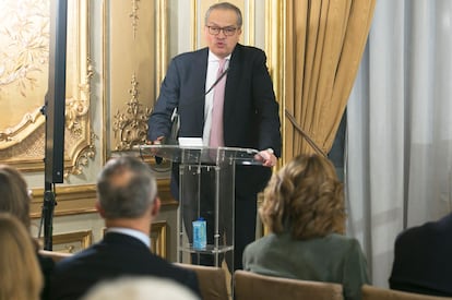 El exministro colombiano y vicepresidente de PRISA Fernando Carrillo Flórez, en la presentación de su libro en Casa de América, en Madrid.