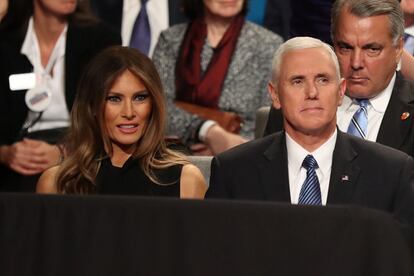 Melania Trump i el candidat republicà a la vicepresidència Mike Pence.