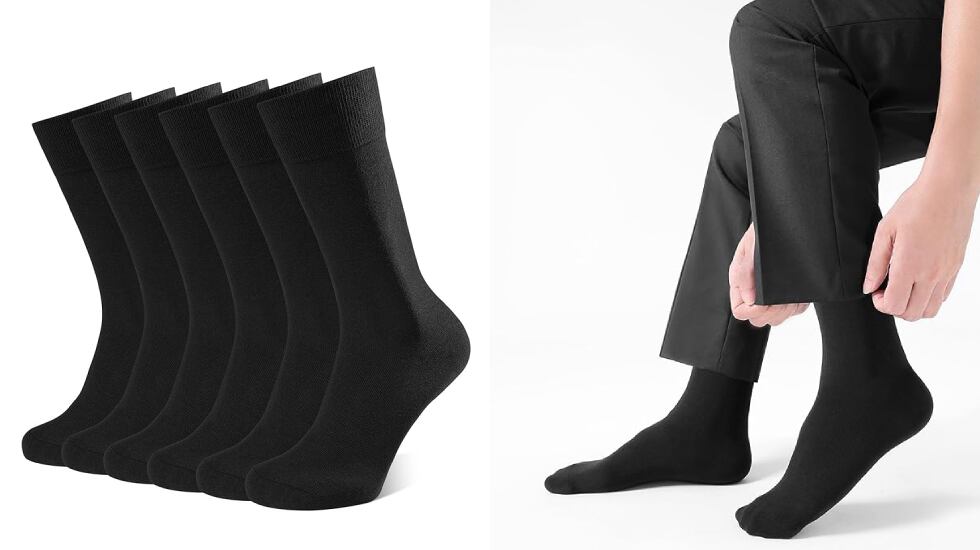 Juego de seis pares de calcetines de estilo ejecutivo.