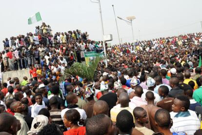 Manifestación contra la subida de la gasolina en Lagos.