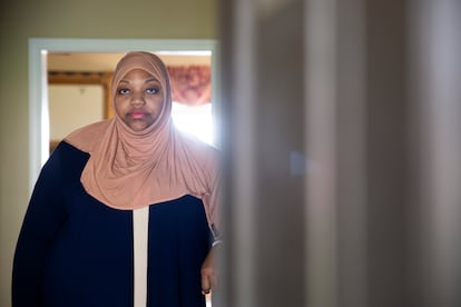 Imani Mfalme poses for a portrait inside her late mother's house Thursday, March 7, 2024, in Knoxville, Tenn. Mfalme's mother suffered from Alzheimer's and was placed in long term care.