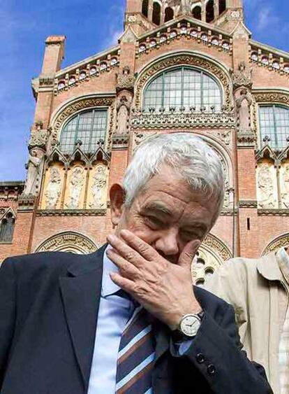 Pasqual Maragall, ayer en el hospital de Sant Pau.