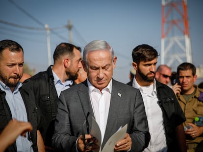 Benjamin Netanyahu, en julio el puesto militar de Salem, entre Israel y Cisjordania.