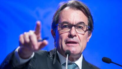 Artur Mas, durant la roda de premsa d'aquest dimarts.