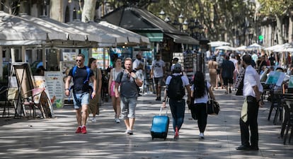 Ambiente en la Ramblas de Barcelona, la semana pasada.