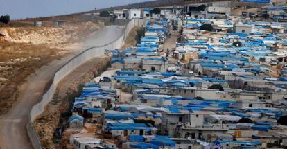 Campo de refugiados en la frontera entre Siria y Turquía, en la provincia de Idlib.