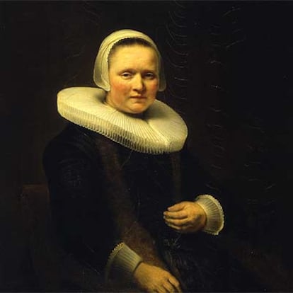 <i>Retrato de Anna Six-Wymer</i> (1641), de Rembrandt, que se exhibe en la feria de Maastricht.