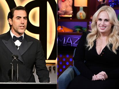 Sacha Baron Cohen y Rebel Wilson 

Izquierda: The 34th Annual Producers Guild Awards - Show
Sacha Baron Cohen at the 34th Annual Producers Guild Awards held at The Beverly Hilton on February 25, 2023 in Beverly Hills, California. (Photo by Michael Buckner/Variety via Getty Images)

Derecha: Watch What Happens Live With Andy Cohen - Season 21
WATCH WHAT HAPPENS LIVE WITH ANDY COHEN -- Episode 21060 -- Pictured: Rebel Wilson -- (Photo by: Charles Sykes/Bravo via Getty Images)