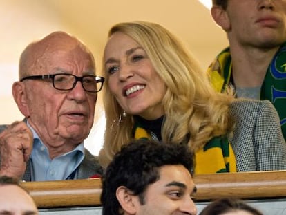 Rupert Murdoch y Jerry Hall.