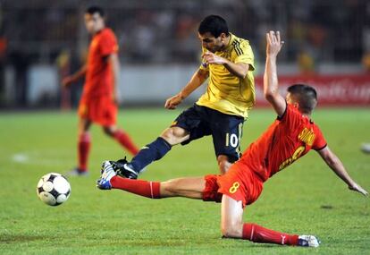 Cesc Fabregas durante un partido amistoso ante Macedonia.