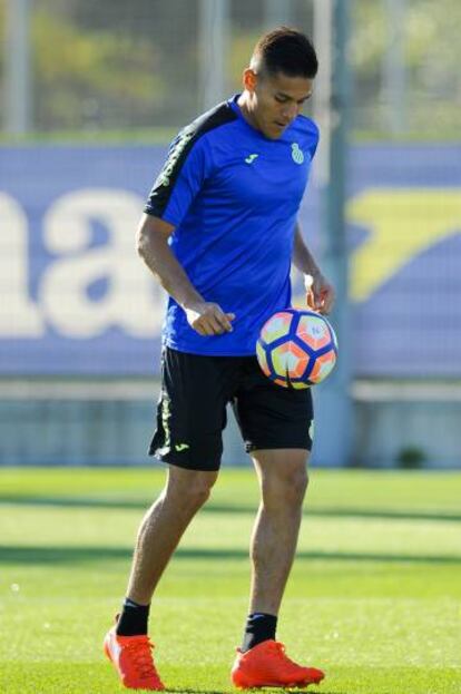 Duarte, durante un entrenamiento. 