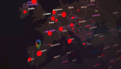 Mapa de información de la expansión de la pandemia.