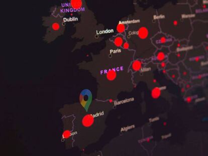 Mapa de información de la expansión de la pandemia.