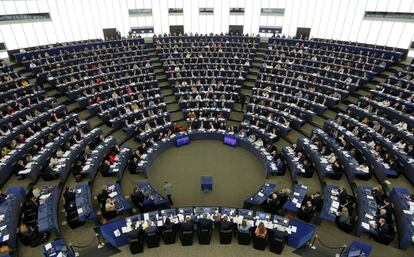 Miembros del Parlamento Europeo en una votaci&oacute;n sobre el Brexit