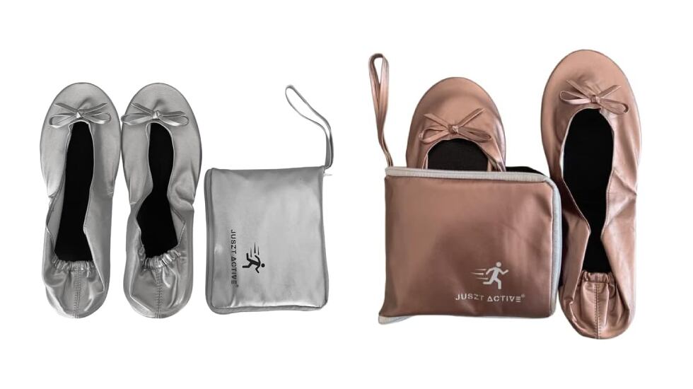 Bailarinas plegables con bolsa de transporte.