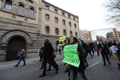 Protesta dels sindicats de presons de la Model el gener del 2017. 