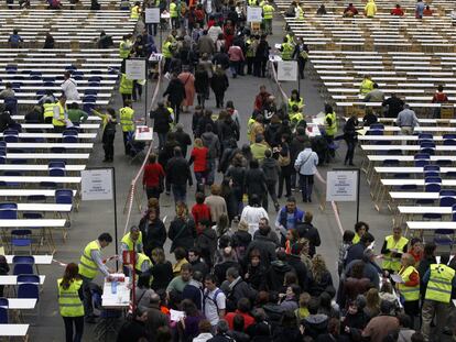 Oposiciones para empleados públicos de Osakidetza, que tuvieron lugar en abril de 2009 en el BEC de Barakaldo.