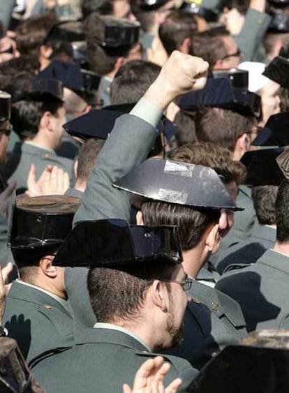 Manifestación de guardias civiles uniformados en Madrid el pasado 20 de enero.