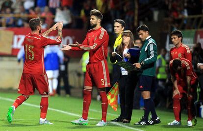 Gerard Piqué i Sergio Ramos amb la selecció espanyola.