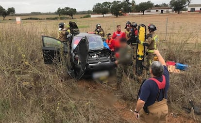 Accidente de trfico este fin de semana en Btoa (Badajoz).