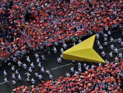 Puntero que simboliza la direcci&oacute;n que ha de llevar a Catalu&ntilde;a hacia la independencia.