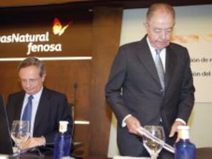 Rafael Villaseca, consejero delegado de Gas Natural Fenosa, y Salvador Gabarró, presidente de la compañía.