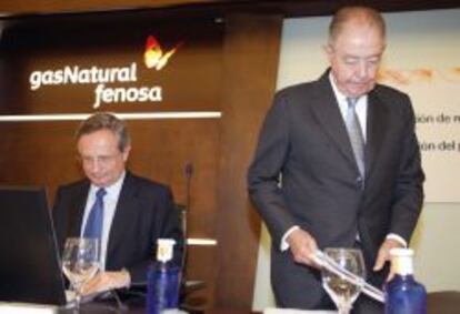 Rafael Villaseca, consejero delegado de Gas Natural Fenosa, y Salvador Gabarró, presidente de la compañía.