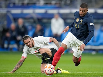 Kylian Mbappé durante el partido ante Austria este jueves.