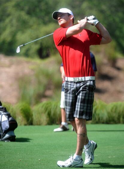 El cantante Justin Timberlake, en su campo de golf.