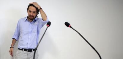 Pablo Iglesias, en una rueda de prensa.